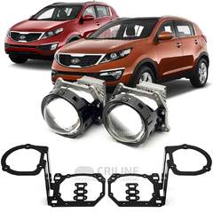 Линзы для фар Kia Sportage III (SL) [2010-2016] ксенон для замены на светодиодные Би-ЛЕД модули