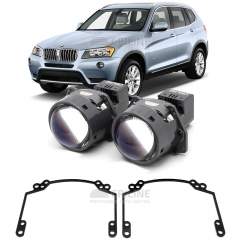 Линзы для фар BMW Х3 II (F25) дорестайл [2010-2014] для замены на светодиодные Би-ЛЕД модули