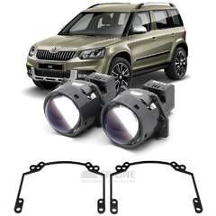 Линзы для фар Skoda Yeti I (5L) рестайл [2013-2018] для замены на светодиодные Би-ЛЕД модули