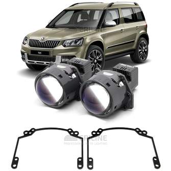 Линзы для фар Skoda Yeti I (5L) рестайл [2013-2018] для замены на светодиодные Би-ЛЕД модули