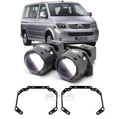 Линзы для фар Volkswagen Transporter V (T5) дорестайл [2002-2009] для замены на светодиодные Би-ЛЕД модули