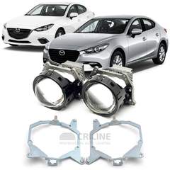 Линзы для фар Mazda 3 III (BM) [2013-2019] AFS (замена штатной рамки) для замены на светодиодные Би-ЛЕД модули