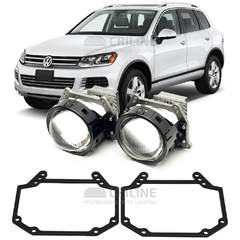 Линзы для фар Volkswagen Touareg II (NF) дорестайл [2010-2014] галоген для замены на светодиодные Би-ЛЕД модули