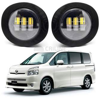 Светодиодные противотуманные фары Toyota Voxy II (R70) дорестайл [2007-2010] 3 линзы