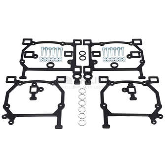 Переходные рамки Hyundai Santa Fe IV (TM) рестайл [2020-2022] LED (рынок Корея) под линзы Hella 3r/5r, Би-Лед