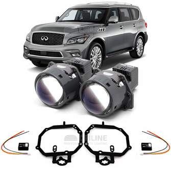 Линзы для фар Infiniti QX80 I (Z62) рестайл [2014-2018] LED AFS для замены на светодиодные Би-ЛЕД модули