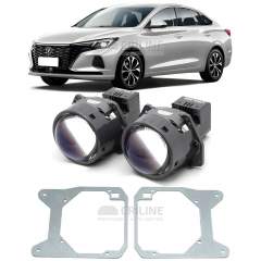 Линзы для фар Changan Eado Plus I дорестайл [2019-н.в.] LED для замены на светодиодные Би-ЛЕД модули