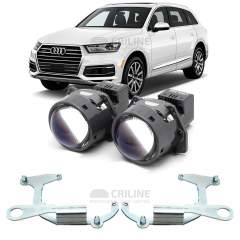 Линзы для фар Audi Q7 II (4M) дорестайл [2015-2020] ксеноновая оптика для замены на светодиодные Би-ЛЕД модули
