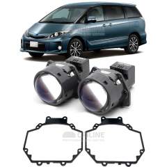 Линзы для фар Toyota Estima III (AHR20, XR50) рестайл [2008-2012] для замены на светодиодные Би-ЛЕД модули