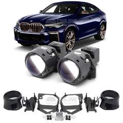 Линзы для фар BMW X6 III (G06) [2017-2023] для установки 2-го модуля (вместо декоративной заглушки) для замены на светодиодные Би-ЛЕД модули