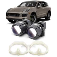 Линзы для фар Porsche Cayenne II (92A) рестайл [2014-2018] для замены на светодиодные Би-ЛЕД модули
