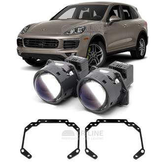 Линзы для фар Porsche Cayenne II (92A) рестайл [2014-2018] без AFS для замены на светодиодные Би-ЛЕД модули