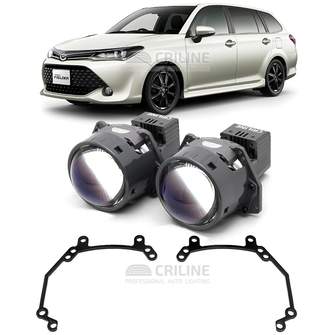 Линзы для фар Toyota Corolla Fielder III (E160) рестайл [2015-2017] галоген для замены на светодиодные Би-ЛЕД модули