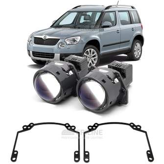 Линзы для фар Skoda Yeti I (5L) [2009-2014] для замены на светодиодные Би-ЛЕД модули