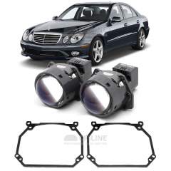 Линзы для фар Mercedes-Benz E-Class I (W211) рестайл [2006-2009] для замены на светодиодные Би-ЛЕД модули