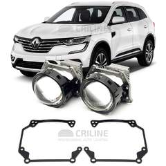 Линзы для фар Renault Koleos II (HZG) дорестайл [2016-2020] галоген для замены на светодиодные Би-ЛЕД модули