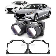 Линзы для фар Mazda 3 III (BM) [2013-2019] ксенон для замены на светодиодные Би-ЛЕД модули