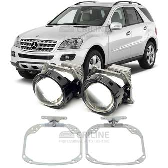 Линзы для фар Mercedes-Benz M-Class II (W164) дорестайл [2005-2008] для замены на светодиодные Би-ЛЕД модули