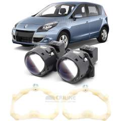 Линзы для фар Renault Scenic III (JZ) [2009-2012] для замены на светодиодные Би-ЛЕД модули