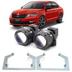 Линзы для фар Skoda Octavia III (A7) рестайлинг [2016-2020] LED для замены на светодиодные Би-ЛЕД модули