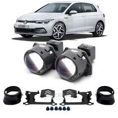Линзы для фар Volkswagen Golf VIII (Mk8) [2019-2024] для замены на светодиодные Би-ЛЕД модули