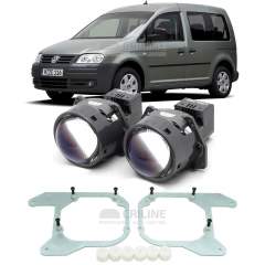 Линзы для фар Volkswagen Caddy III (2K) [2003-2010] (для фар без электрокорректора) секция ближнего света для замены на светодиодные Би-ЛЕД модули