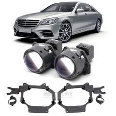 Линзы для фар Mercedes-Benz S-Class VI (X222) рестайлинг 2 [2018-2020] для замены на светодиодные Би-ЛЕД модули