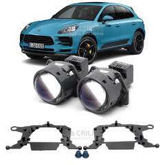 Линзы для фар Porsche Macan I рестайлинг [2018-2022] для замены на светодиодные Би-ЛЕД модули