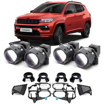 Линзы для фар Jeep Compass II (MP) рестайлинг [2020-н.в.] LED рефлектор для замены на светодиодные Би-ЛЕД модули