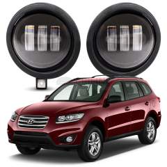 Светодиодные противотуманные фары Hyundai Santa Fe II [CM] рестайл [2010-2012] 3 линзы