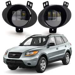 Светодиодные противотуманные фары Hyundai Santa Fe II [CM] дорестайл [2006-2009] 3 линзы