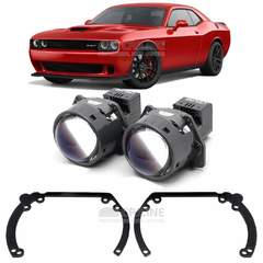 Линзы для фар Dodge Challenger III рестайлинг [2014-2023] галоген для замены на светодиодные Би-ЛЕД модули