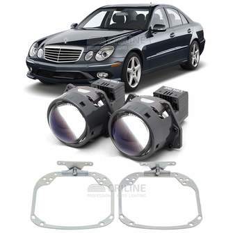 Линзы для фар Mercedes-Benz E-Class III (W211, S211) рестайлинг [2006-2009] AFS для замены на светодиодные Би-ЛЕД модули