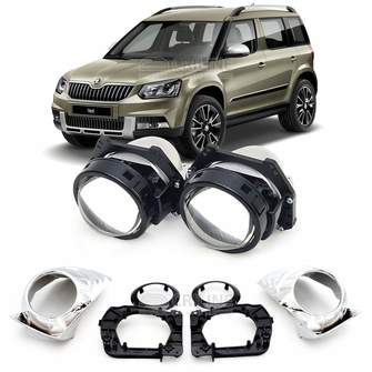 Линзы для фар Skoda Yeti I (5L) рестайлинг [2013-2018] для замены на светодиодные Би-ЛЕД модули