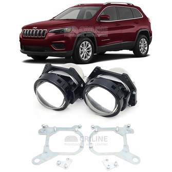 Линзы для фар Jeep Cherokee V (KL) рестайлинг [2017-2021] для замены на светодиодные Би-ЛЕД модули