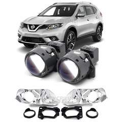 Линзы для фар Nissan X-Trail III (T32) [2013-2017] (маска хром) для замены на светодиодные Би-ЛЕД модули