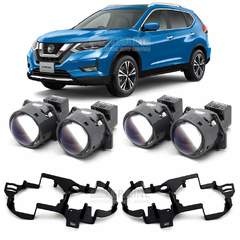 Линзы для фар Nissan X-Trail III (T32) рестайлинг [2017-2020] 4 линзы для замены на светодиодные Би-ЛЕД модули