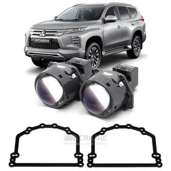 Линзы для фар Mitsubishi Pajero Sport III (QF) рестайлинг [2019-2025] LED для замены на светодиодные Би-ЛЕД модули