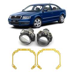Ремкомплект для фар Skoda Superb рестайлинг 1 поколение 3U [2006-2008] для замены штатных линз на модули Hella 3R