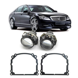 Ремкомплект для фар Mercedes-Benz S-Class V (W221) дорестайл и рестайл (2005-2013) для замены штатных линз на модули Hella 3R