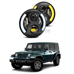 Светодиодные фары Criline Black Side для Jeep Wrangler