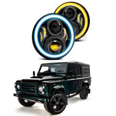 Светодиодные фары Criline Black Round для Land Rover Defender