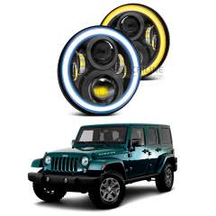 Светодиодные фары Criline Black Round для Jeep Wrangler