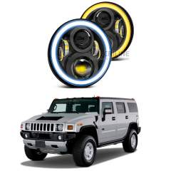 Светодиодные фары Criline Black Round для Hummer H1, H2