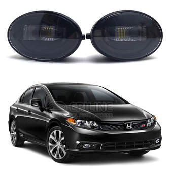 Светодиодные противотуманные фары с ДХО Honda Civic
