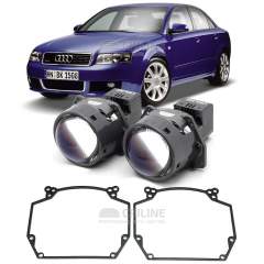Линзы для фар Audi A4 B6 [2001-2005] галоген для замены на светодиодные Би-ЛЕД модули