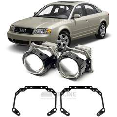 Линзы для фар Audi A6 C5 [2001-2004] для замены на светодиодные Би-ЛЕД модули