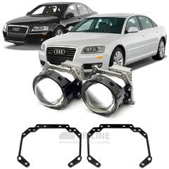 Линзы для фар Audi A8 D3 [2002-2010] для замены на светодиодные Би-ЛЕД модули
