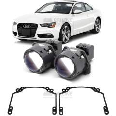 Линзы для фар Audi A5 I (8T) рестайл [2011-2016] (установка на штатную рамку) для замены на светодиодные Би-ЛЕД модули