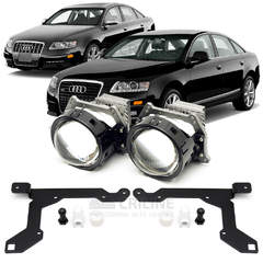 Линзы для фар Audi A6 C6 [2004-2011] ксенон для замены на светодиодные Би-ЛЕД модули
